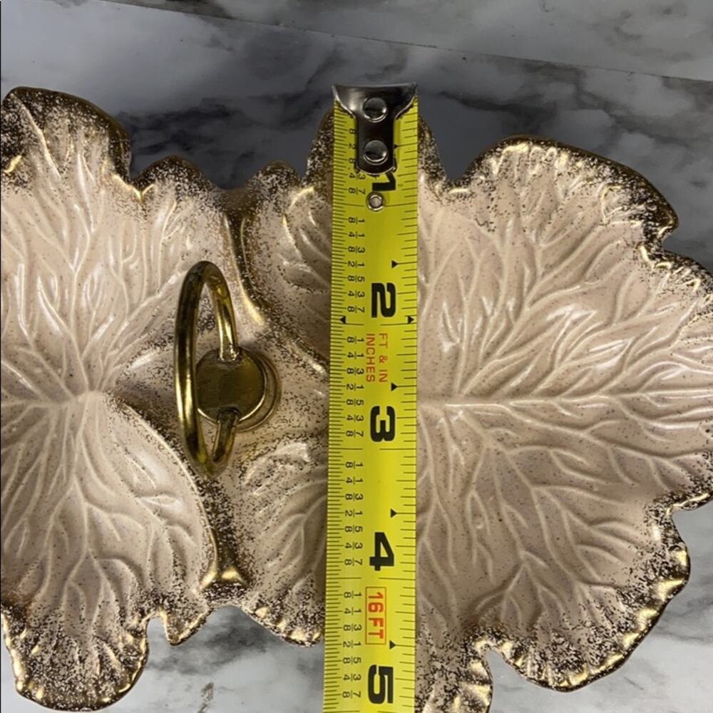 Vintage Boho Pink and Gold Leaf Dish - Picture 6 of 6